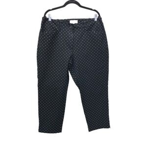 Talbots Heritage Pants Women's Black Polka Dot Slacks Preppy Size 16W